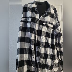 Black and White Checkered Men's Shirt
